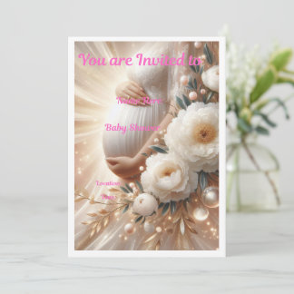 Invitación elegante para baby shower con diseño fl