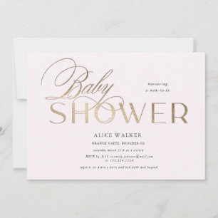 invitación elegante para baby shower con letra mod