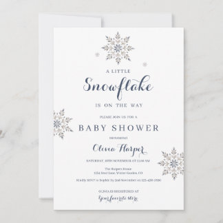 Invitación elegante para baby shower de copo de ni