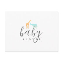 Invitación elegante para baby shower de jirafa y e
