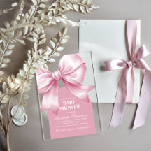 Invitación elegante para baby shower de niña con l
