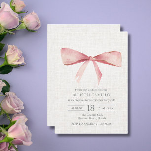 Invitación elegante para baby shower de niña con l