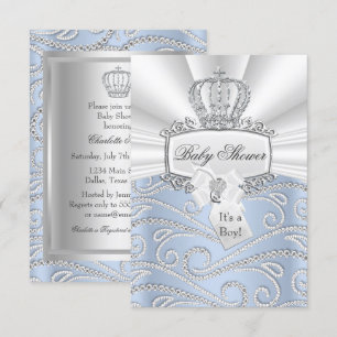 Invitación elegante para baby shower del pequeño p