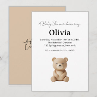 Invitación elegante para baby shower neutral con o