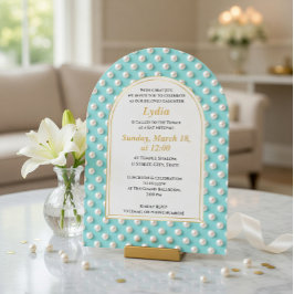Invitación elegante para Bat Mitzvah Perla