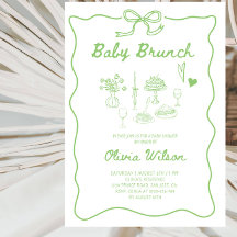 Invitación elegante para Brunch de Baby Shower - D