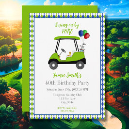 Invitación elegante para carrito de golf para homb