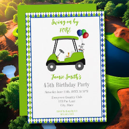 Invitación elegante para carrito de golf para homb