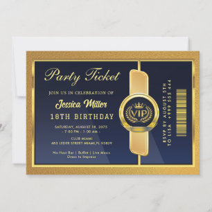 Invitación elegante para cumpleaños 18 en negro y