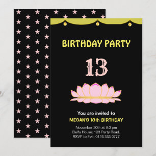 Invitación elegante para cumpleaños número 13