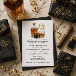 Invitación elegante para el 40 cumpleaños del homb