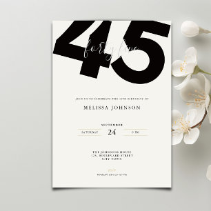 Invitación elegante para el 45 cumpleaños - Estilo