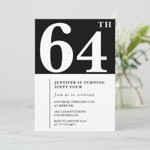 Invitación elegante para el 64 cumpleaños de mujer