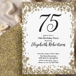 Invitación elegante para el 75 cumpleaños con lent