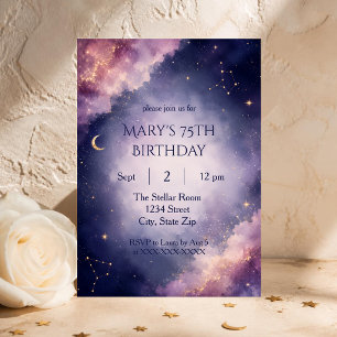 Invitación elegante para el 75 cumpleaños   Noche 
