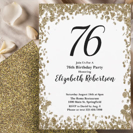 Invitación elegante para el 76 cumpleaños con lent