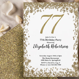 Invitación elegante para el 77 cumpleaños con lent