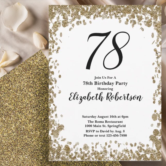 Invitación elegante para el 78 cumpleaños con lent (Subido por el creador)