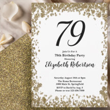 Invitación elegante para el 79 cumpleaños con lent