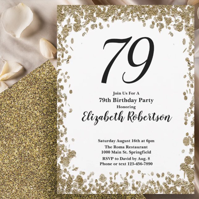 Invitación elegante para el 79 cumpleaños con lent (Subido por el creador)