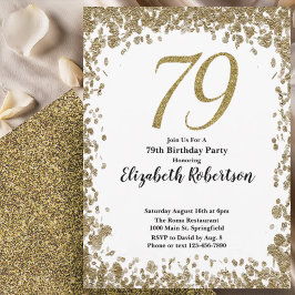 Invitación elegante para el 79 cumpleaños con lent