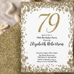 Invitación elegante para el 79 cumpleaños con lent