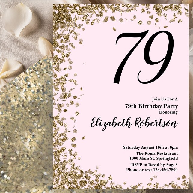 Invitación elegante para el 79 cumpleaños con lent (Subido por el creador)