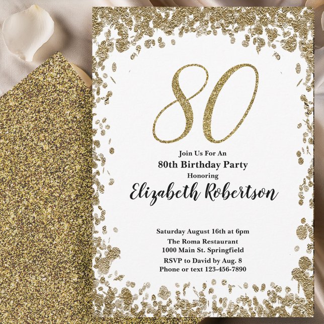 Invitación elegante para el 80 cumpleaños con lent (Subido por el creador)