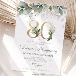 invitación elegante para el cumpleaños 80