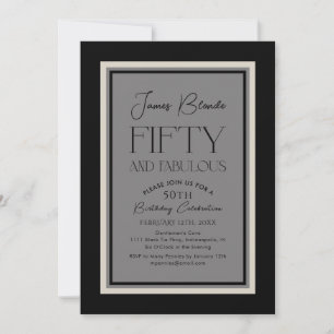 Invitación Elegante Para Él Fiesta De 50 Años