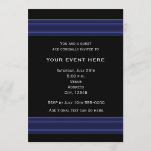 Invitación elegante para evento de fiesta negro y 