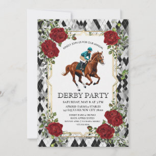 Invitación elegante para fiesta de Derby con carre
