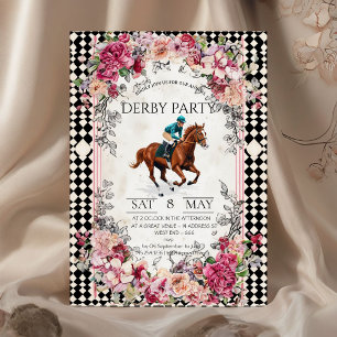 Invitación elegante para fiesta de Derby con carre