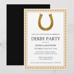 Invitación elegante para fiesta de Derby con herra
