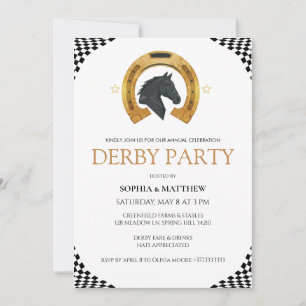 Invitación elegante para fiesta de Derby con herra
