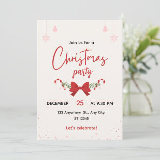 Invitación elegante para fiesta de Navidad