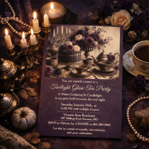 Invitación elegante para fiesta de té invernal al 