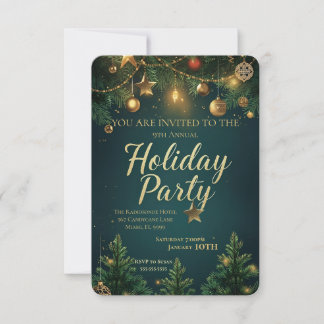 Invitación elegante para fiesta navideña