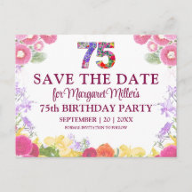 Invitación elegante para guardar la fecha del 75 c