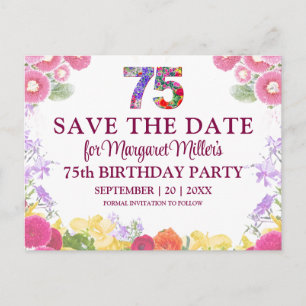 Invitación elegante para guardar la fecha del 75 c