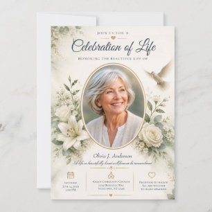 Invitación elegante para la celebración de la vida