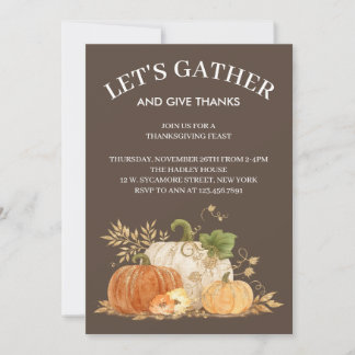 Invitación elegante para la cena de Acción de Grac