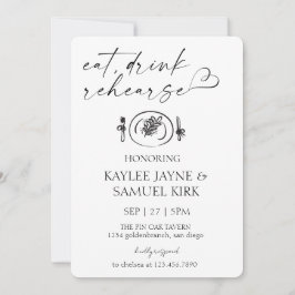 Invitación elegante para la cena de ensayo