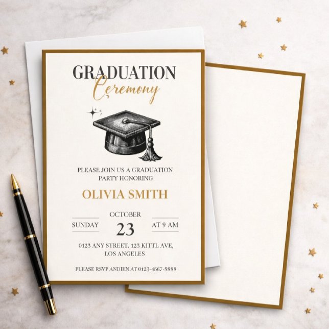 Invitación elegante para la ceremonia de graduació (Subido por el creador)