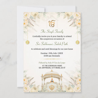 Invitación elegante para la ceremonia de Sukhmani