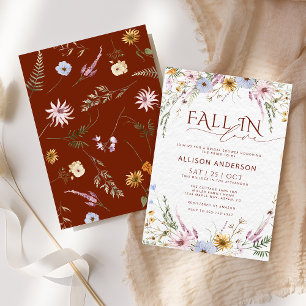 Invitación elegante para la ducha de novia Fall In