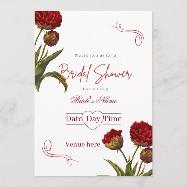 Invitación elegante para la fiesta de desposada (Anverso)