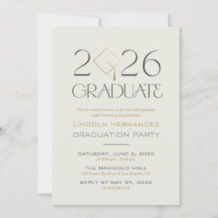 Invitación elegante para la fiesta de graduación d