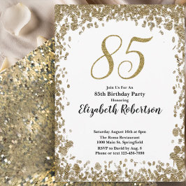 Invitación elegante para su 85 cumpleaños en oro p