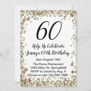 Invitación elegante para sus 60 años en oro para e